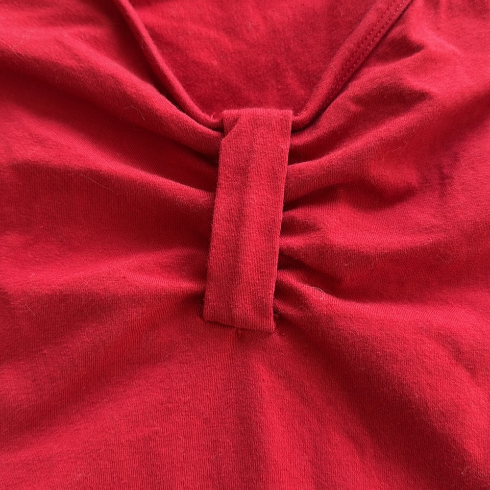 Retro Chic Torrid Ruby Red Blouse With Front Knot… - image 2